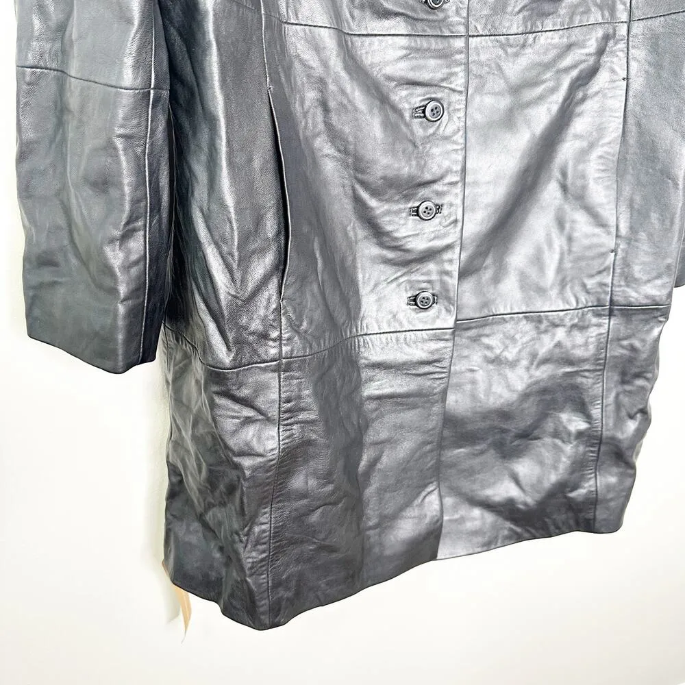 Reformation X Veda Crosby 90s Longline Blazer Leather Black Size 1X NEW - Image 6