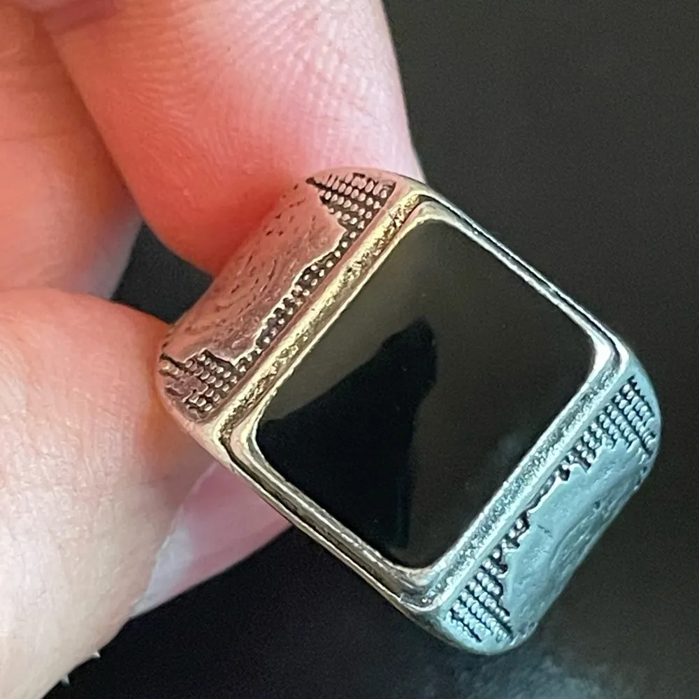 Black obsidian S925 silver ring size 9 - Image 6