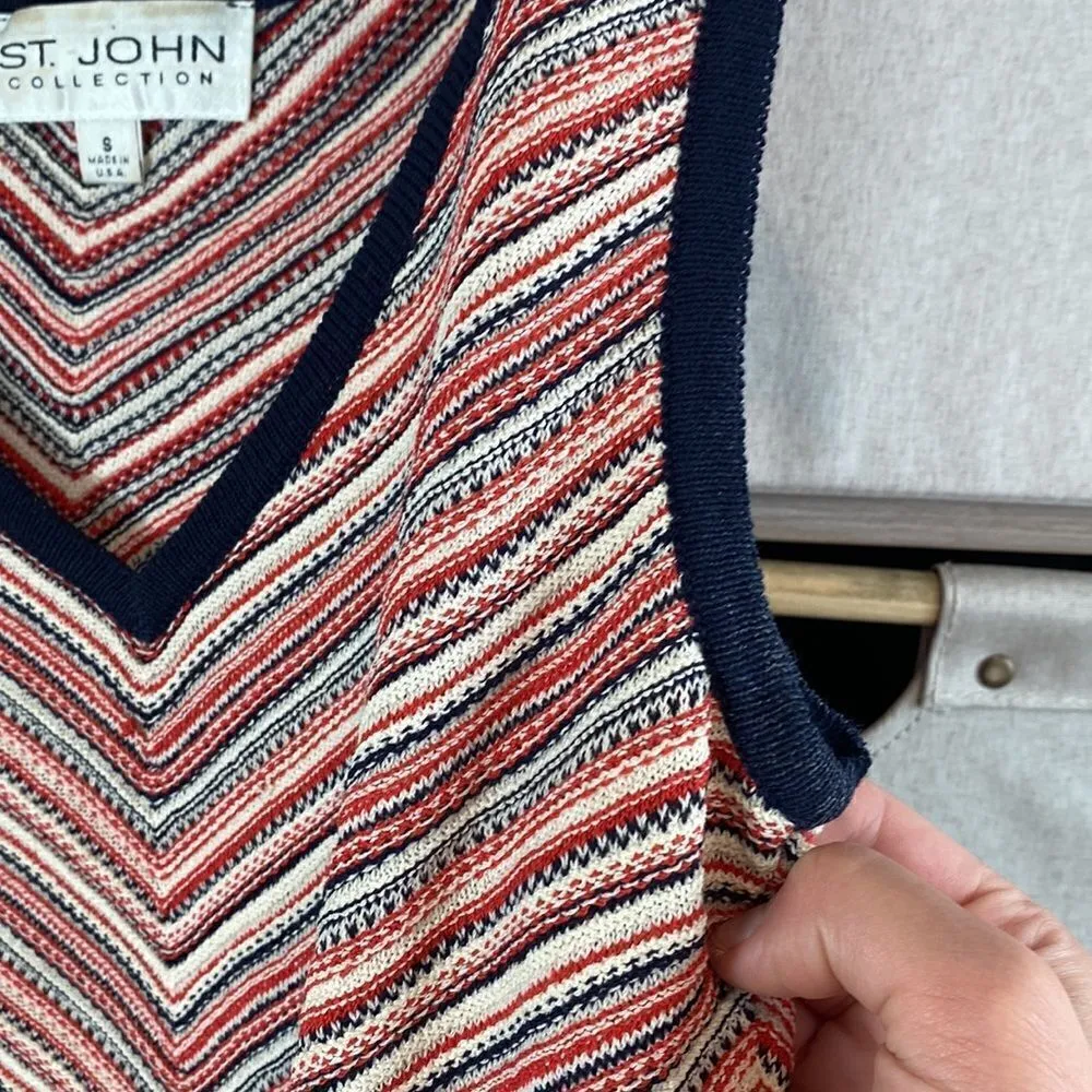 St. John chevron sleeveless blouse - Image 5