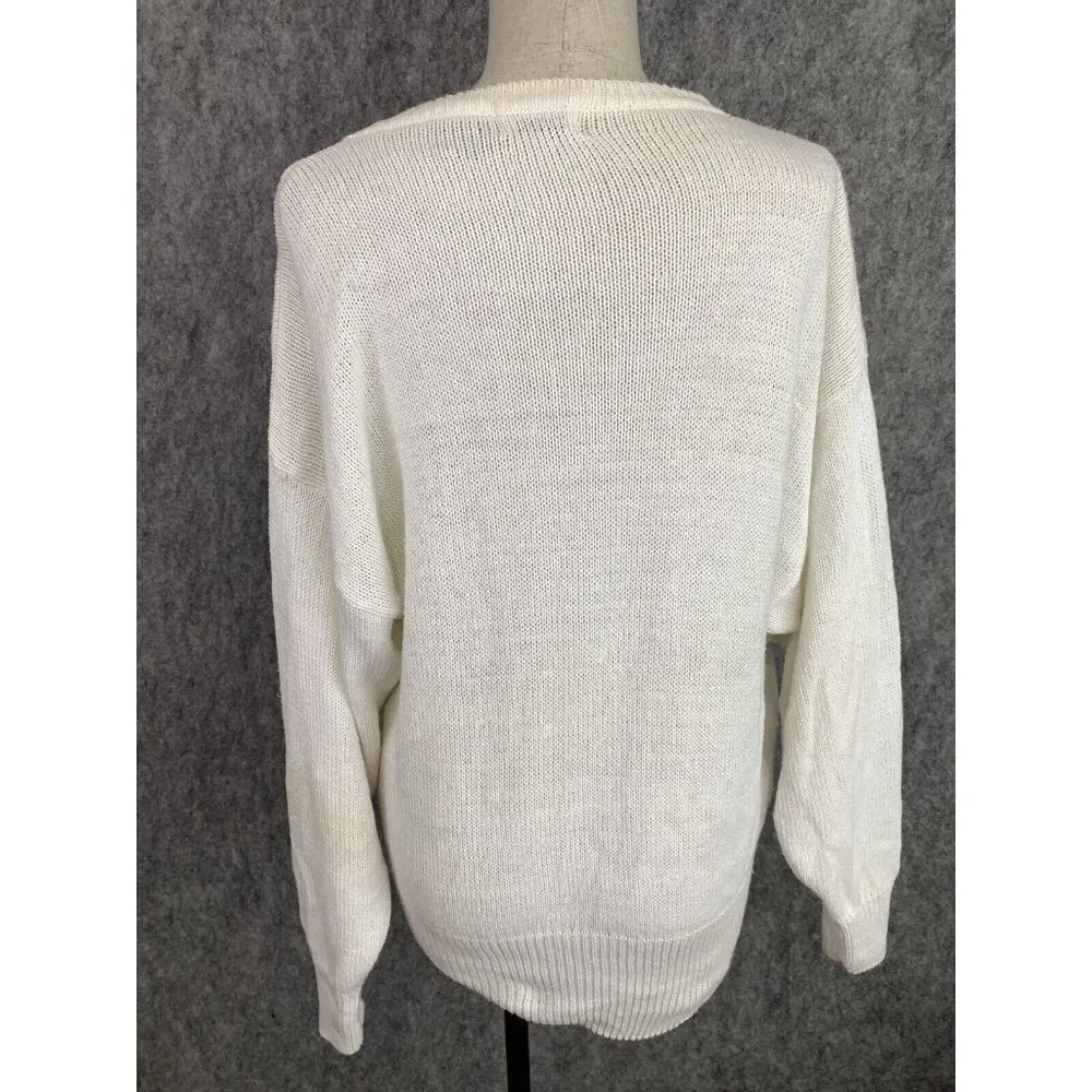 Vintage Bonnie & Bill Sweater Small Pastel Metallic Horse Fairy Kei Embroidered - Image 5