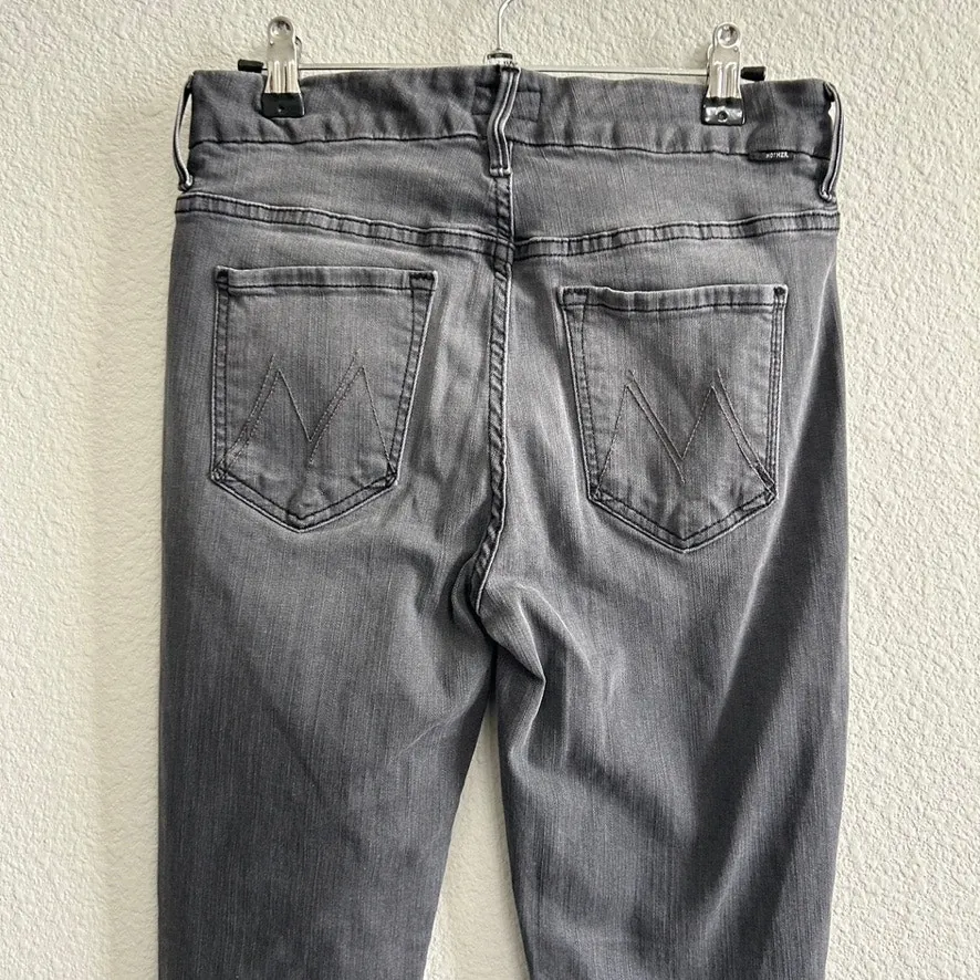 Mother High Waisted Looker Ankle Lighting Up Lanterns Black Grey Wash Sz 28 - Image 7