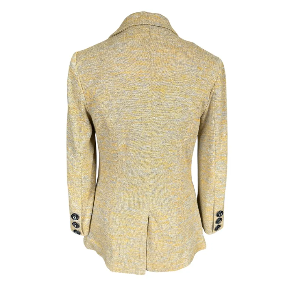 Cartonnier Anthropologie woman's knit 3/4 sleeve blazer in mustard yellow small - Image 4