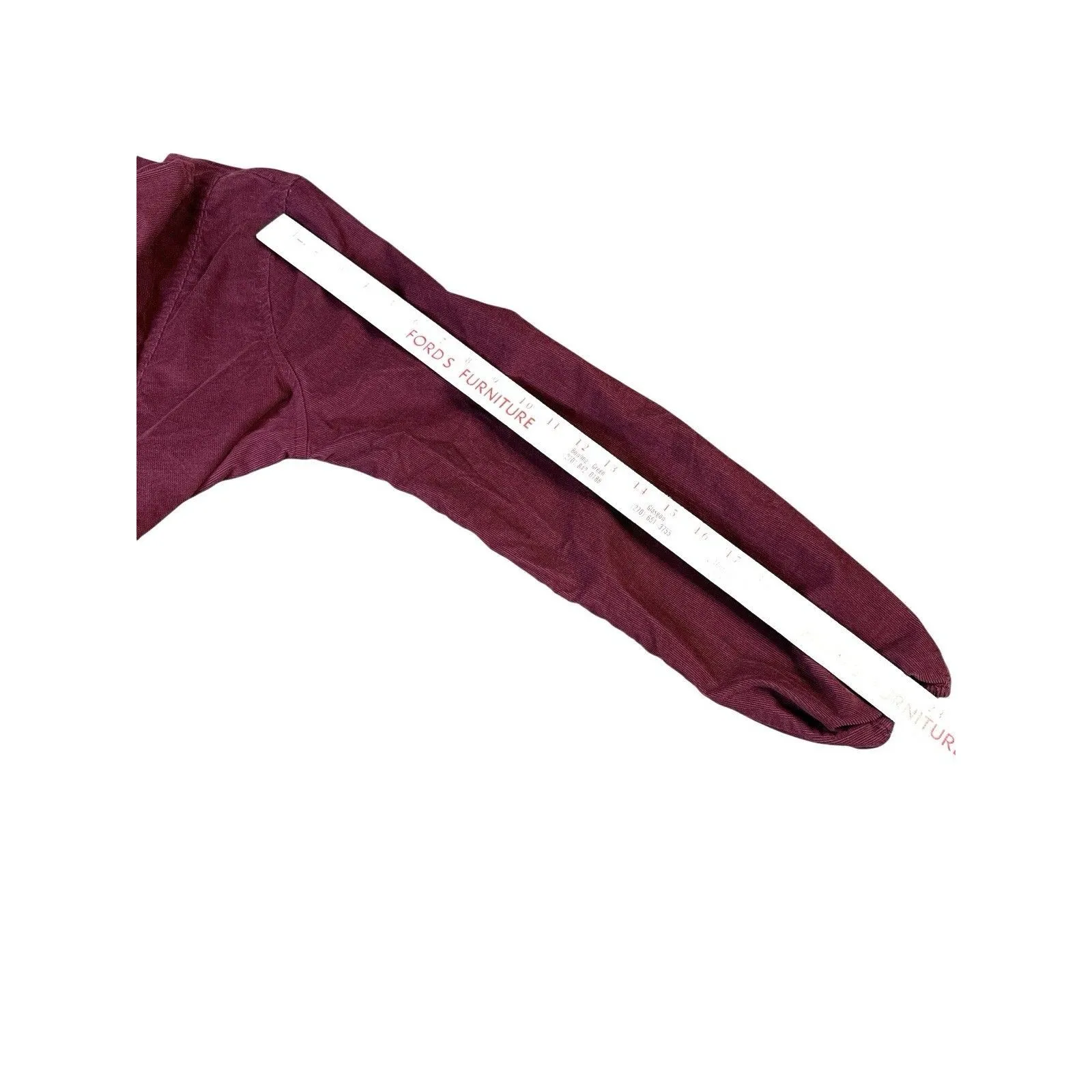 Lands' End Corduroy Pullover Blouse‎ Top Long Sleeve Small Button Front Burgundy - Image 8