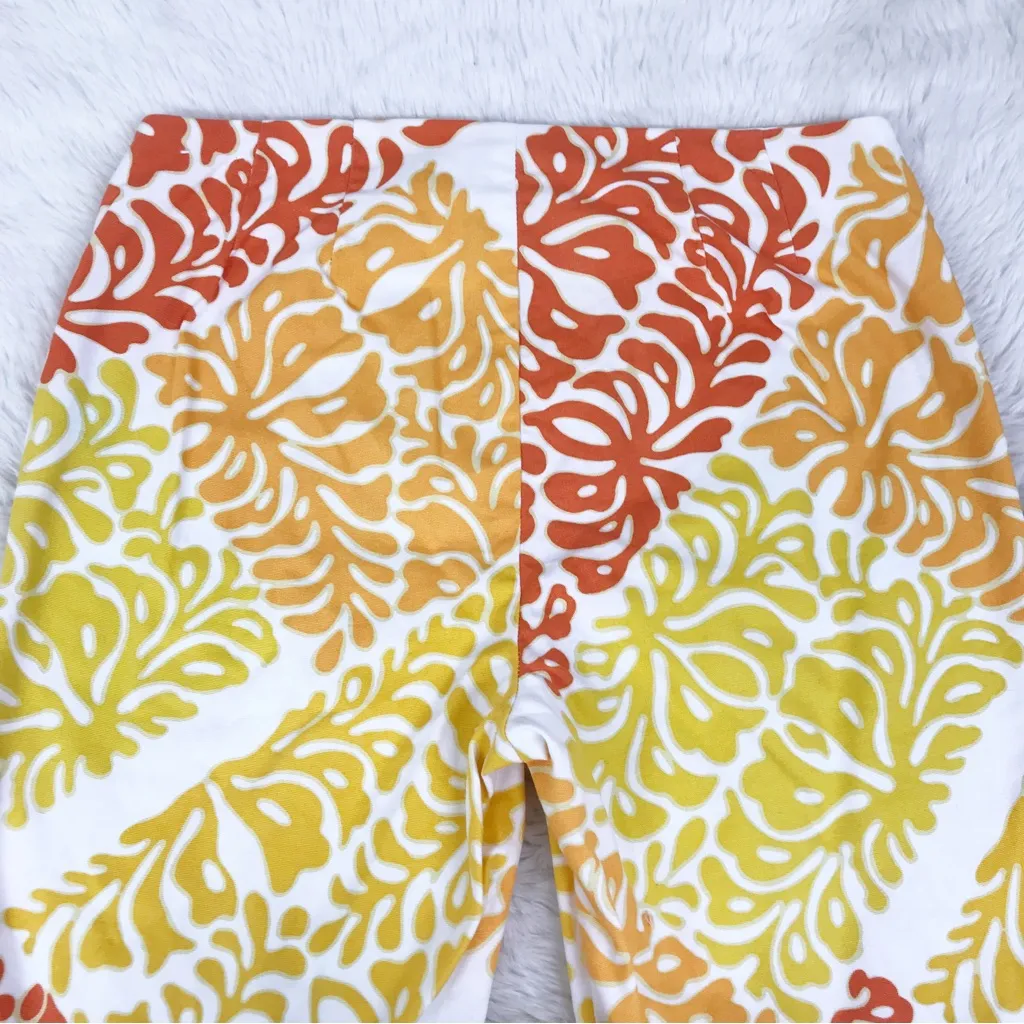 J McLaughlin‎ Yellow Orange Patchwork Cotton Ankle Pant Colorful Stretch Size 10 - Image 7