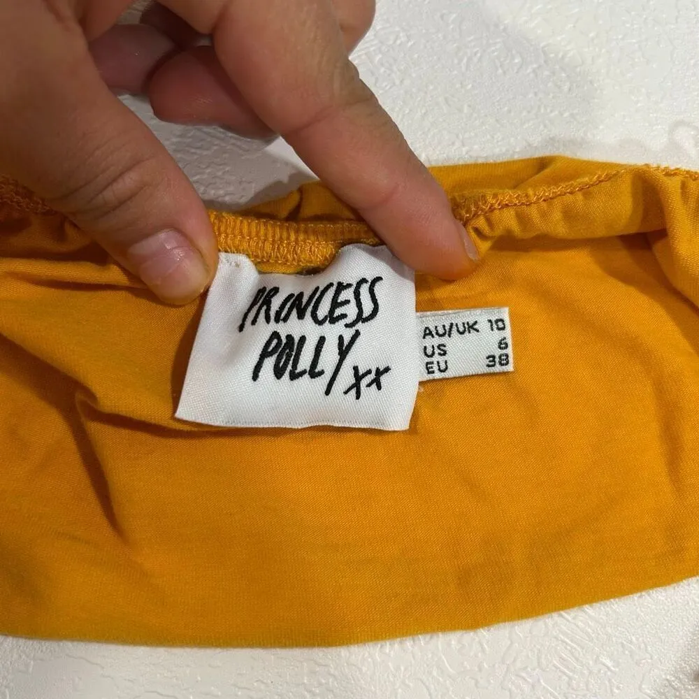 Princess Polly Mustard Lace Trim Bralette Top Size 6 US / AU 10 - Image 3