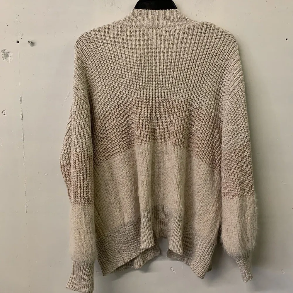 All In Favor Size Small Multicolor Striped Open Front Oversized Cardigan Sweater - Image 2