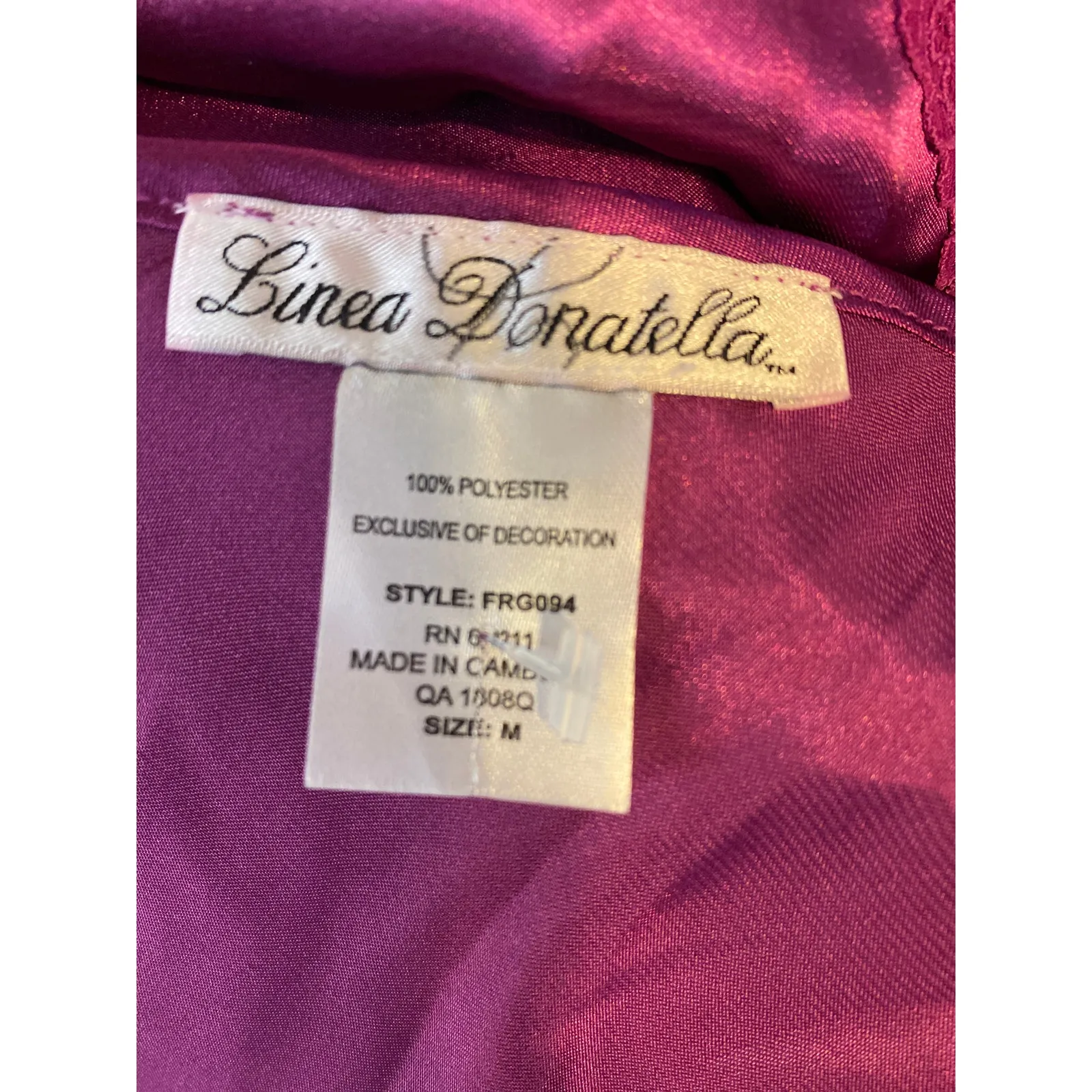 Linea Donatella Women's Size Medium Purple Satin 2 Piece Pajama Set Shorts Cami - Image 5