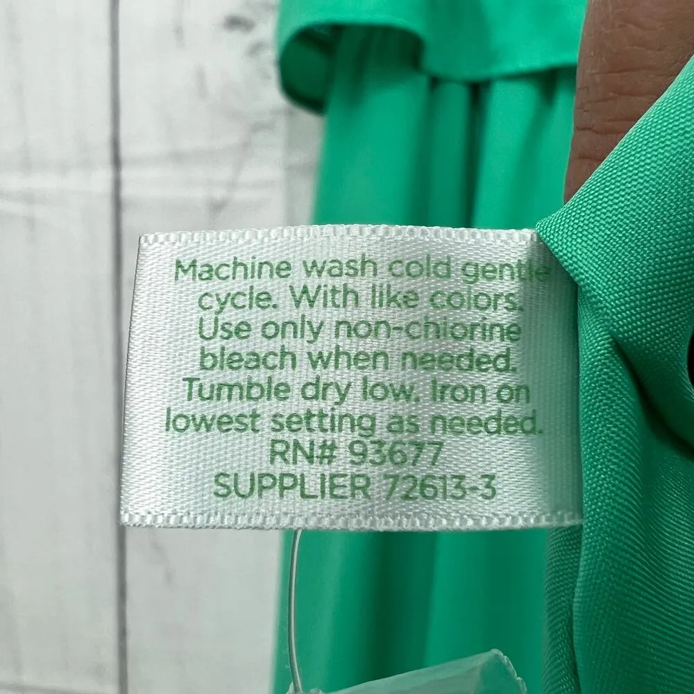 Decree LARGE Womens Green Eyelet Sleeveless Blouson Mini Dress - Image 9