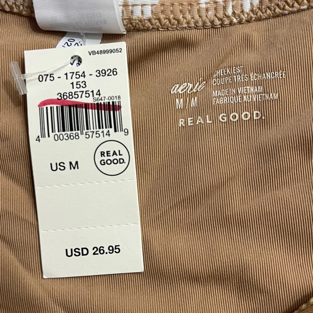 Aerie • NWT Tan Yellow White Pattern Cheekiest High Rise Floral Bikini Bottom - Image 11