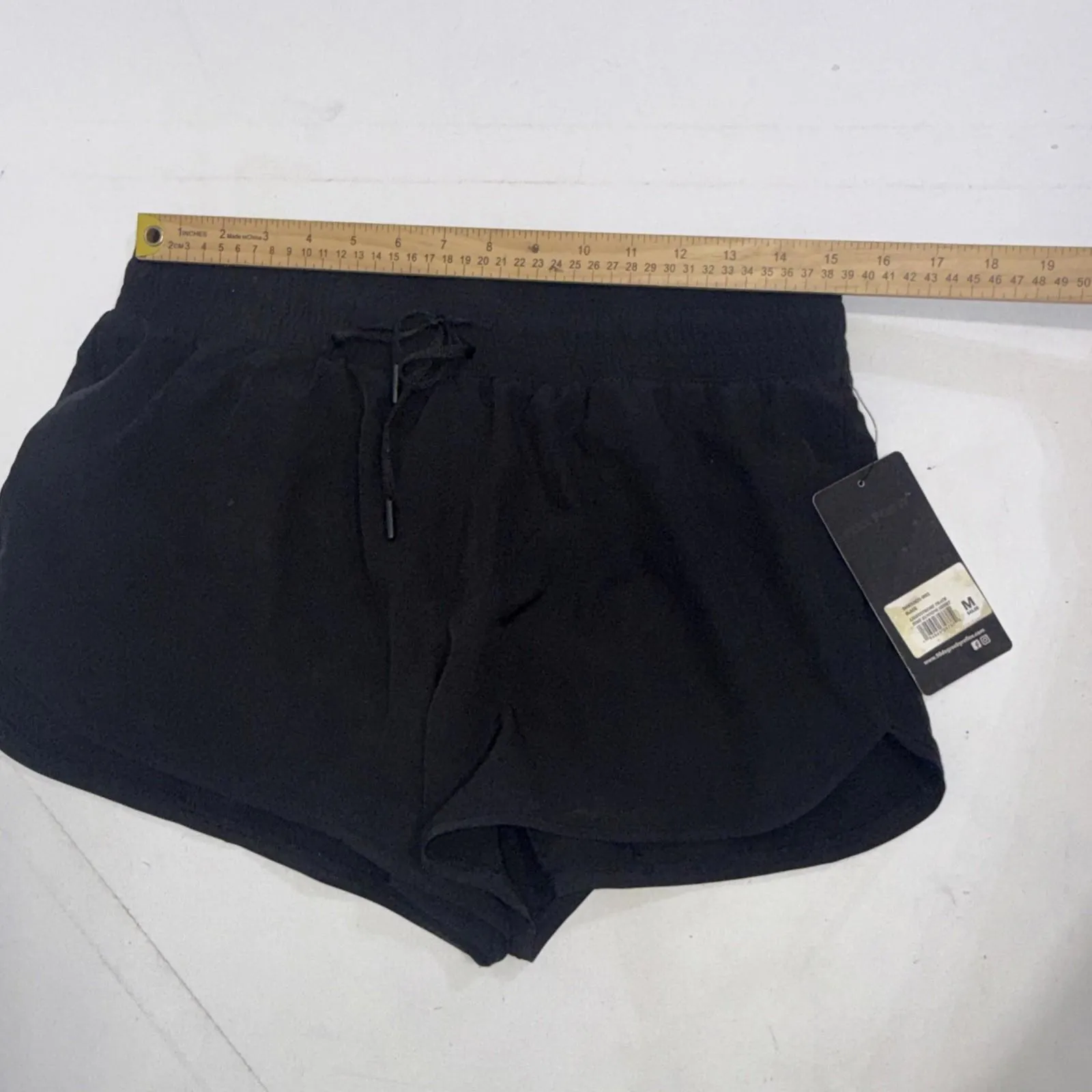 90 degree Black Pull On Performance Running Lightstreme Track Shorts Women’s Med - Image 2