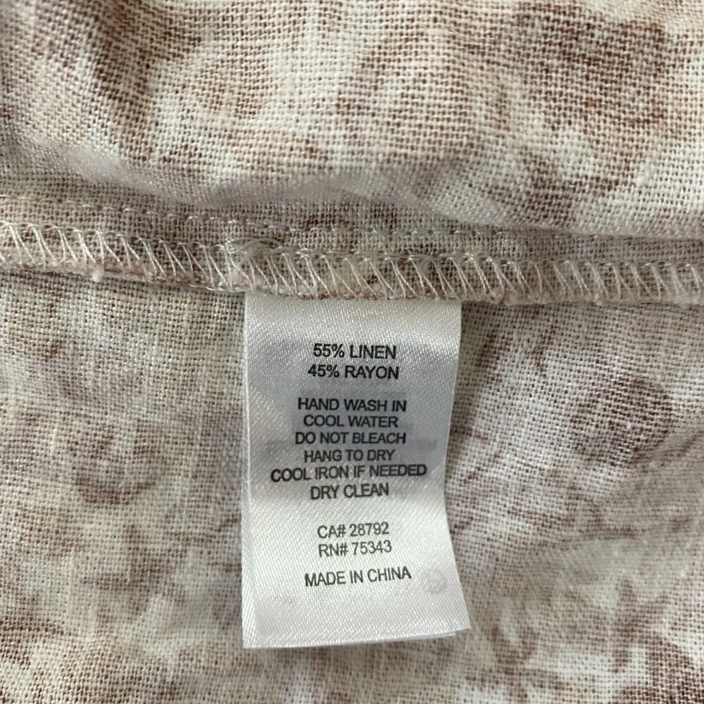 House of Harlow 1960 Floral Tie Strap Linen Blend Tiered Boho Maxi Dress Sz L Pink Size L - Image 6