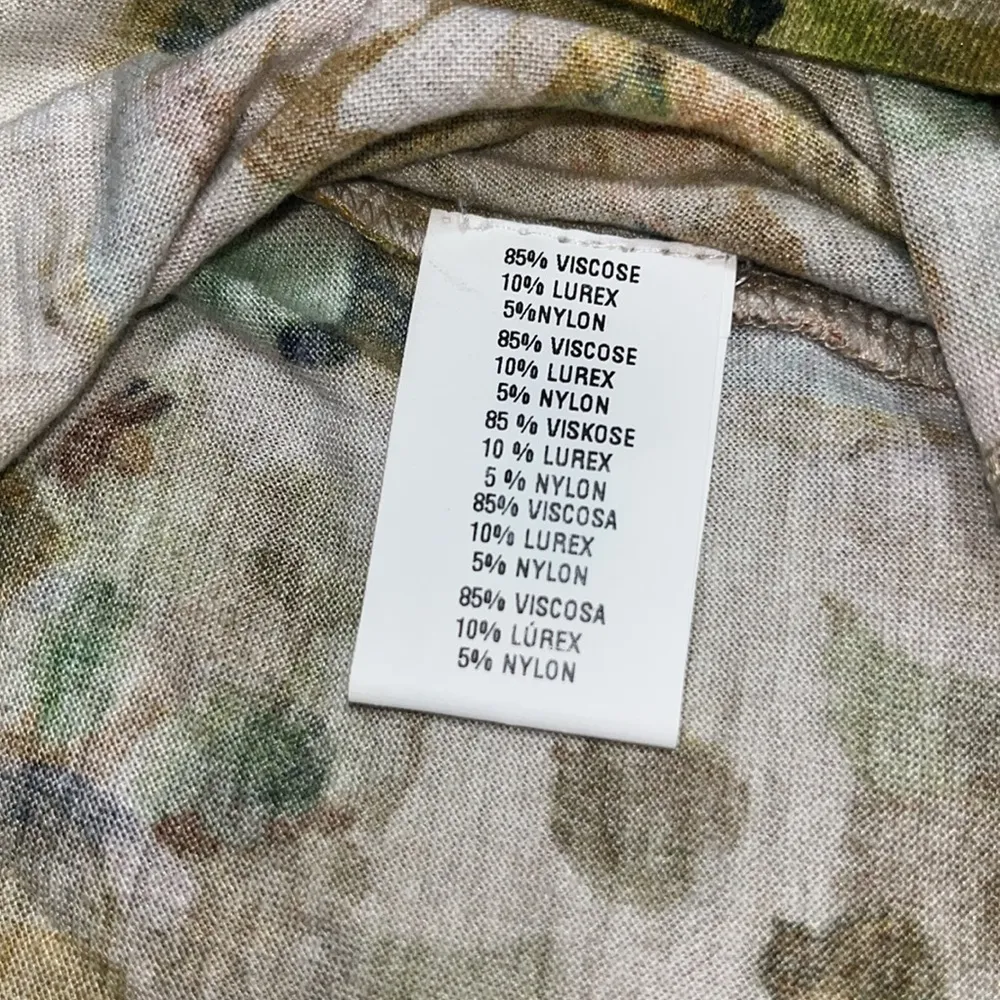 Anthropologie‎ Blank London Sequin Sheer Metallic Puff Sleeve Floral Blouse XS - Image 11