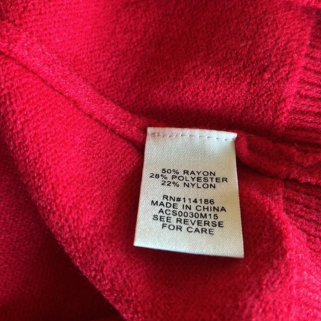 Adyson Parker NWT  Candy Red Asymmetric Neckline Super Soft Sweater Medium - Image 7