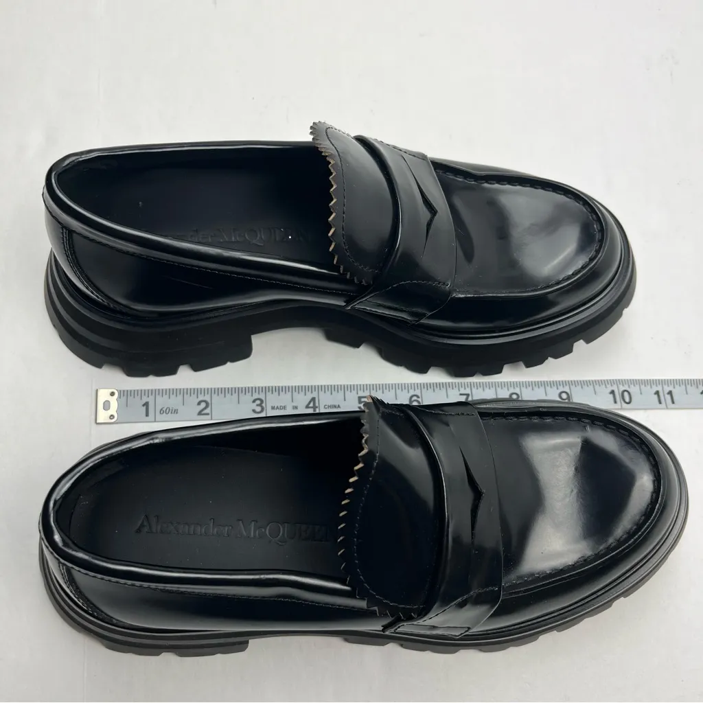 Alexander McQueen Wander Leather‎ Loafer Moccasin Chunky Black US 6.5 EUR 36.5 - Image 12