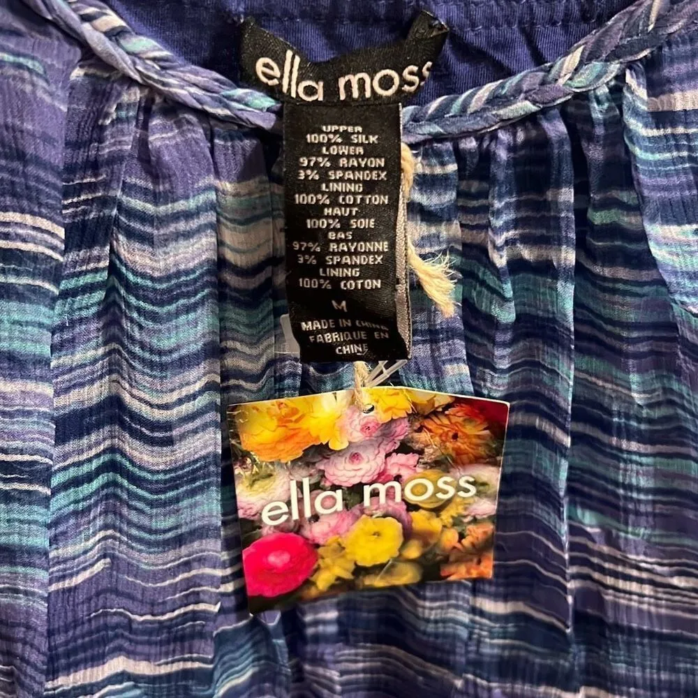 ✨Ella Moss Purple Oceanea Silk + Ponte Combo Sz Medium Romper✨ - Image 7