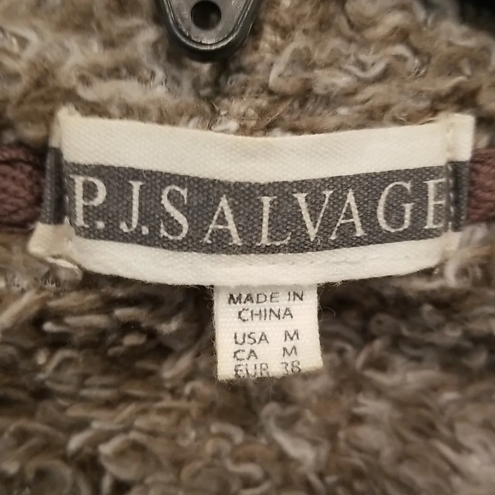 đź’•PJ SALVAGEđź’• Soft Fuzzy Hooded Cardigan Robe ~ Light Brown Medium M - Image 7