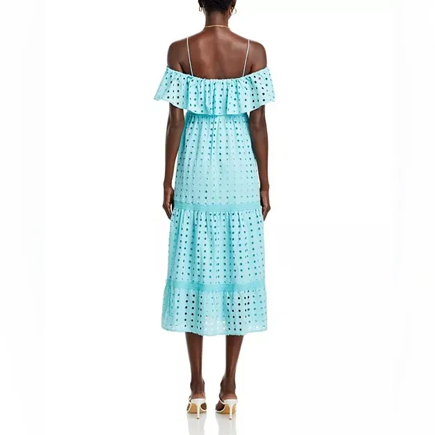 T-Tahari Eyelet Maxi Dress in Blue Haze, Size XS, NEW - Image 10