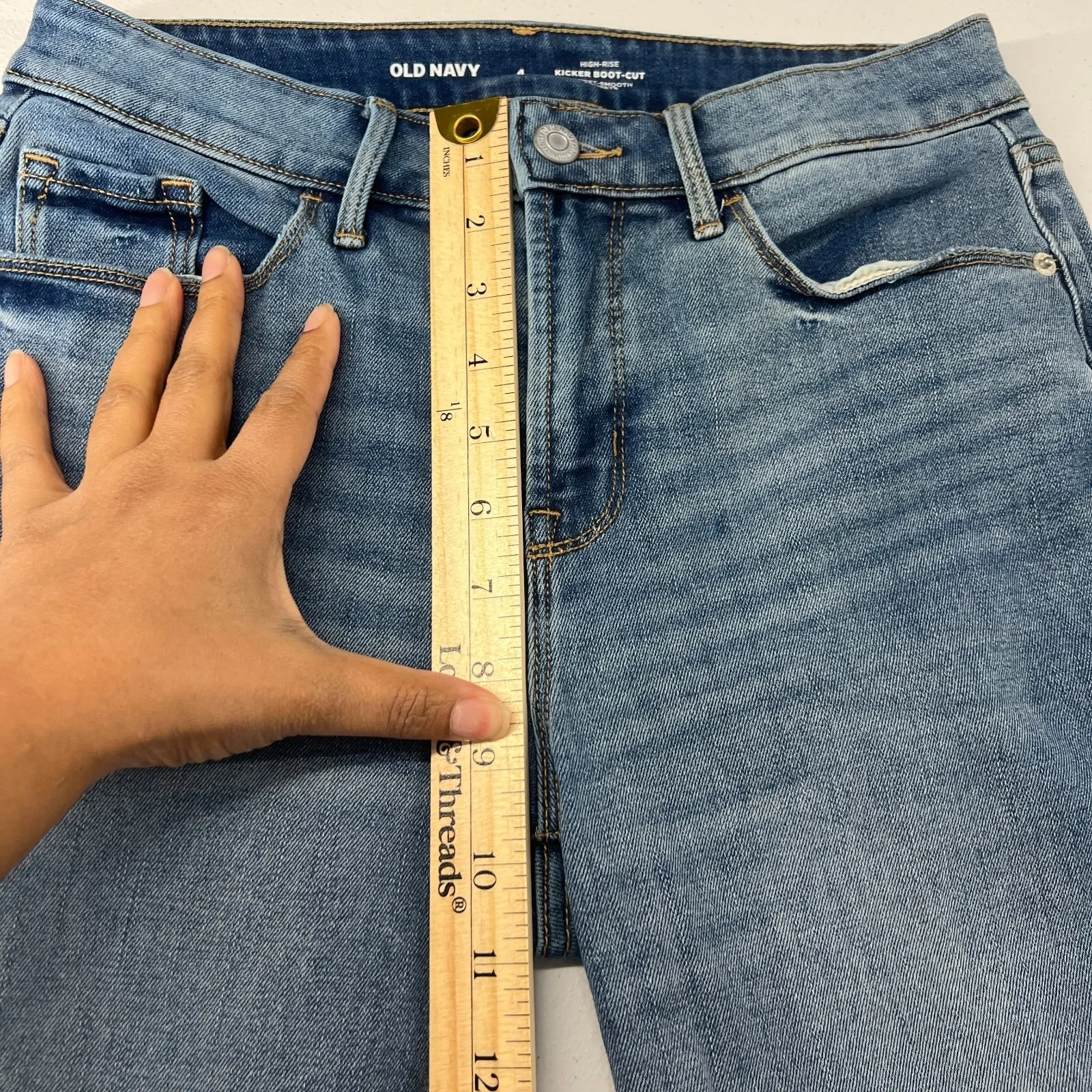 Old Navy Jeans Women 4 Blue Denim Secret Smooth Pockets High Rise Kicker Bootcut - Image 10