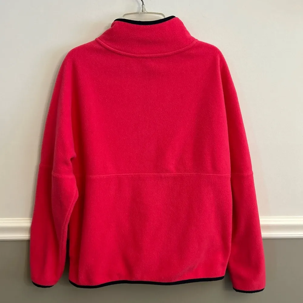 Women’s Náutica Pink Coral 3/4 Zip Pockets Fleece Pullover Sweatshirt Size Small - Image 2