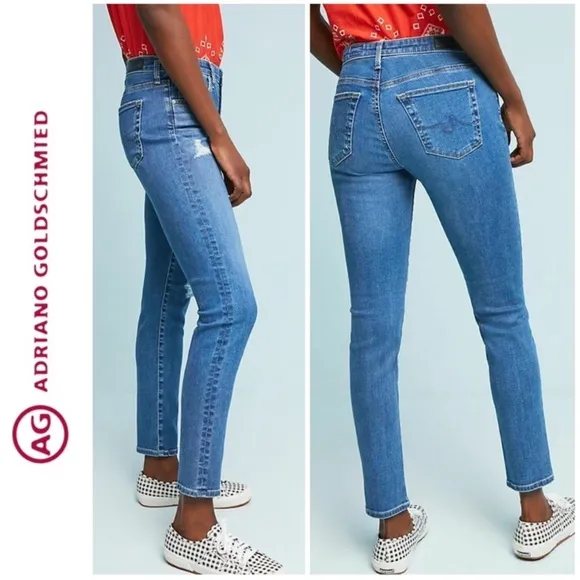 AG Adriano Goldschmied The Stevie Ankle Slim
Straight Mid Rise Denim Jeans 25 - Image 2