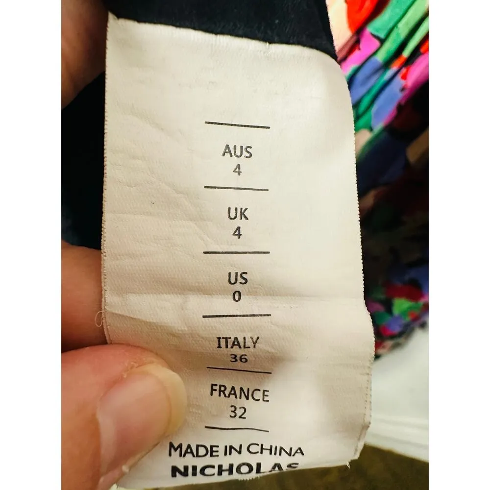 NICHOLAS Multicolored Floral Cotton Silk Blend Flowy Myla Maxi Dress Size US 0 - Image 15