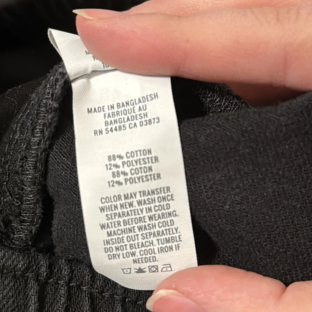 Aerie Black Stretch waistband Soft Denim Ripped distressed black Shorts size L - Image 13