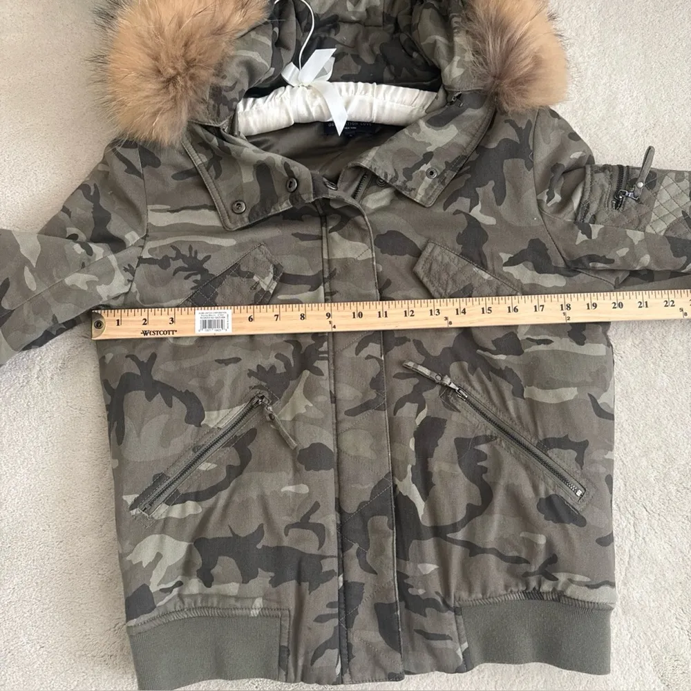 Generation Love Fran Camo Fur Hood Bomber Zip Up Jacket Size Medium Winter Cozy - Image 11