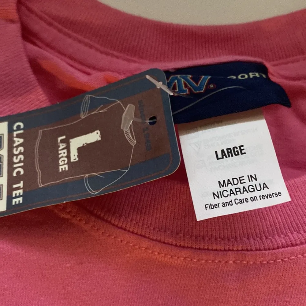 MV Sport NWT Fort Worth Texas collegiate pink t-shirt, size large - Image 3
