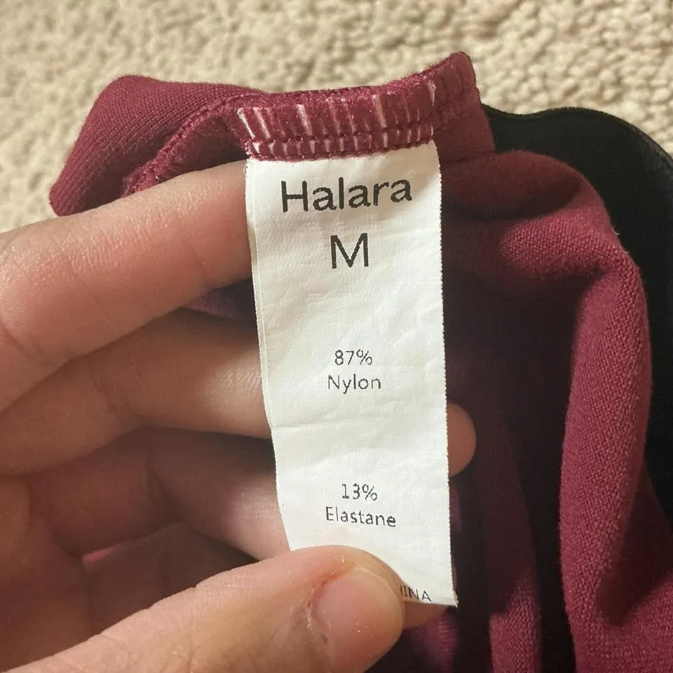 Halara Maroon Twist Back Athletic Crop Tank Top Women's Size M - Image 5