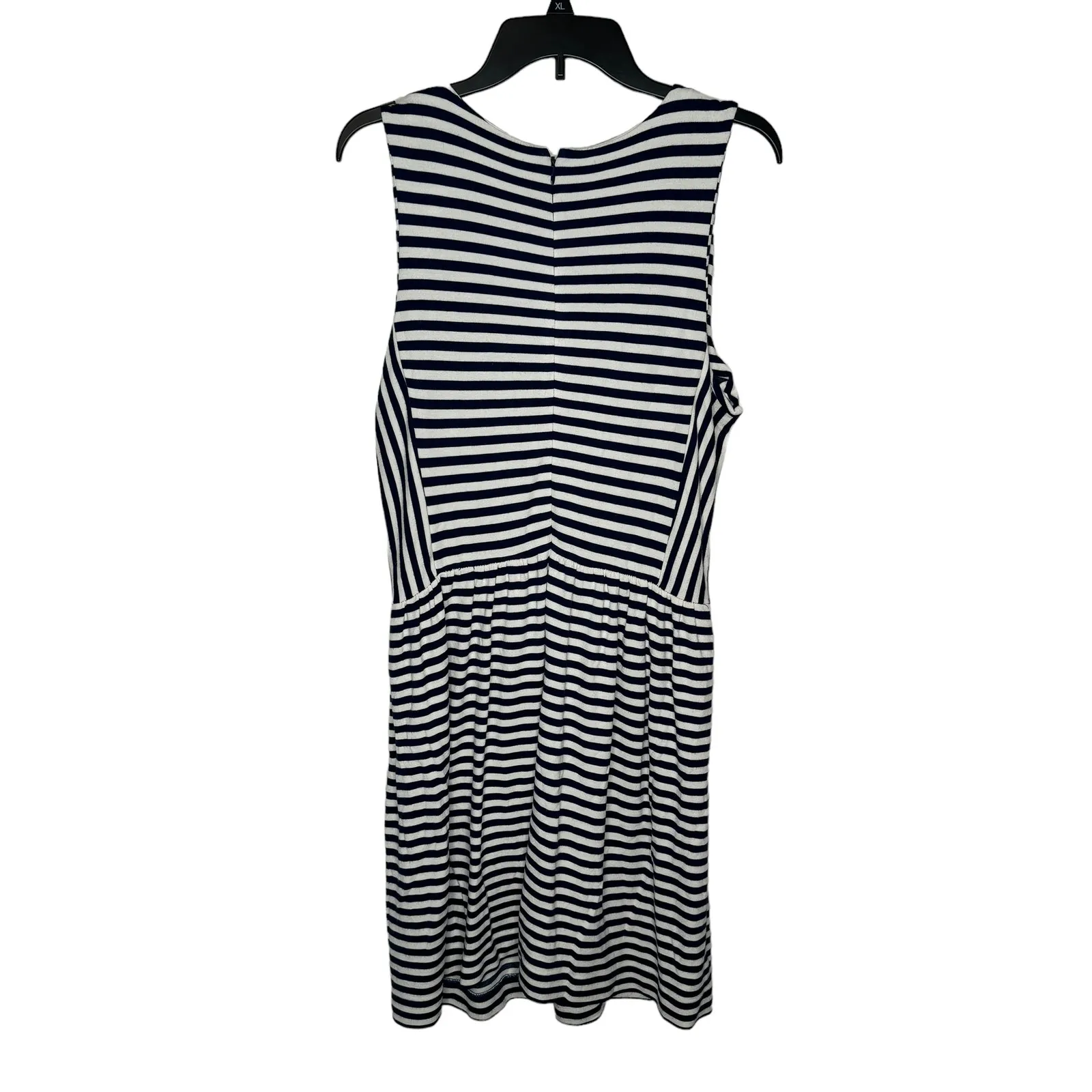 Madewell Women T-Shirt Dress Afternoon Sleeveless Striped‎ Pockets Pleated Large - Image 7