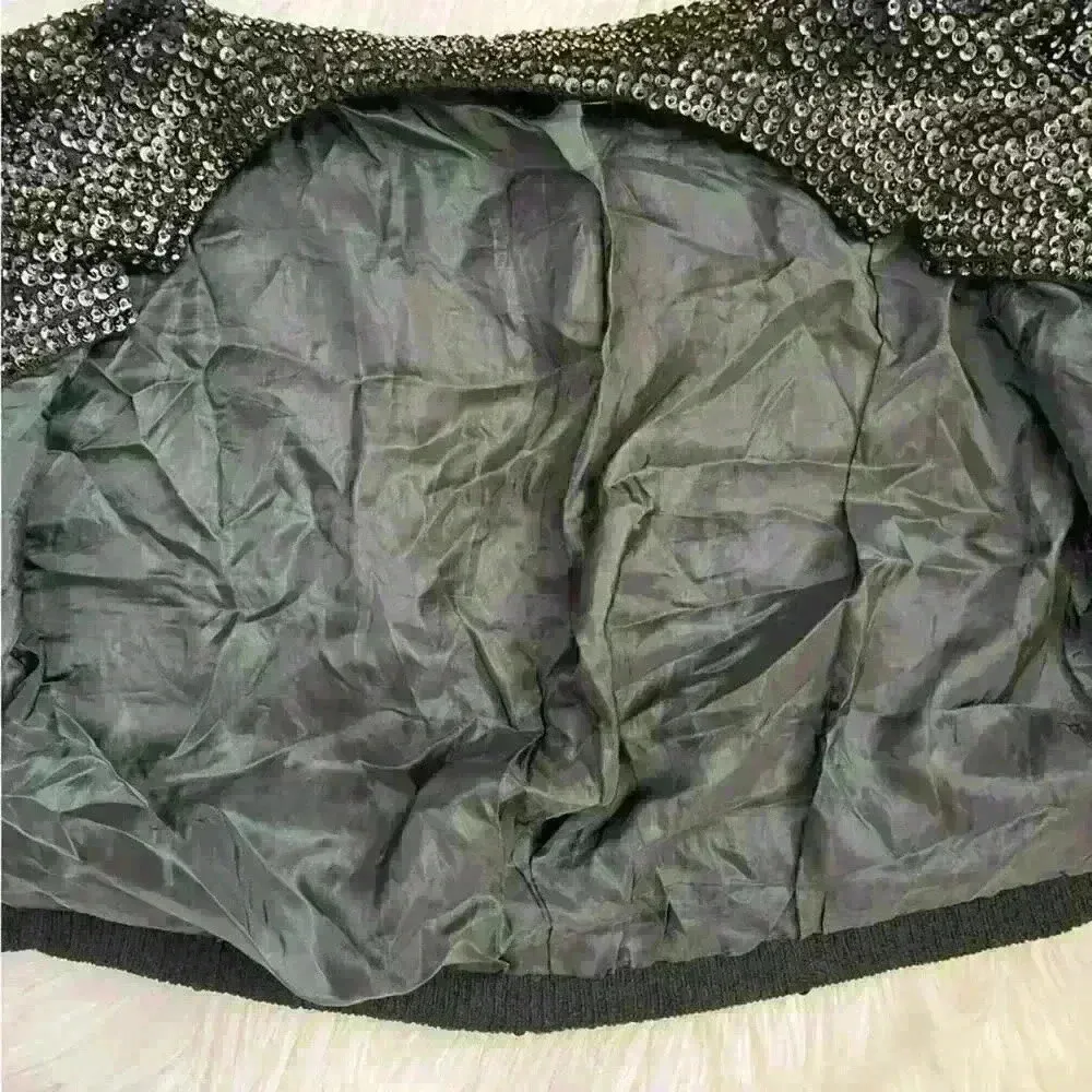 Vintage 60’s Sequin Shrug Trousseau and Travel Atlantic City Black Size M - Image 4