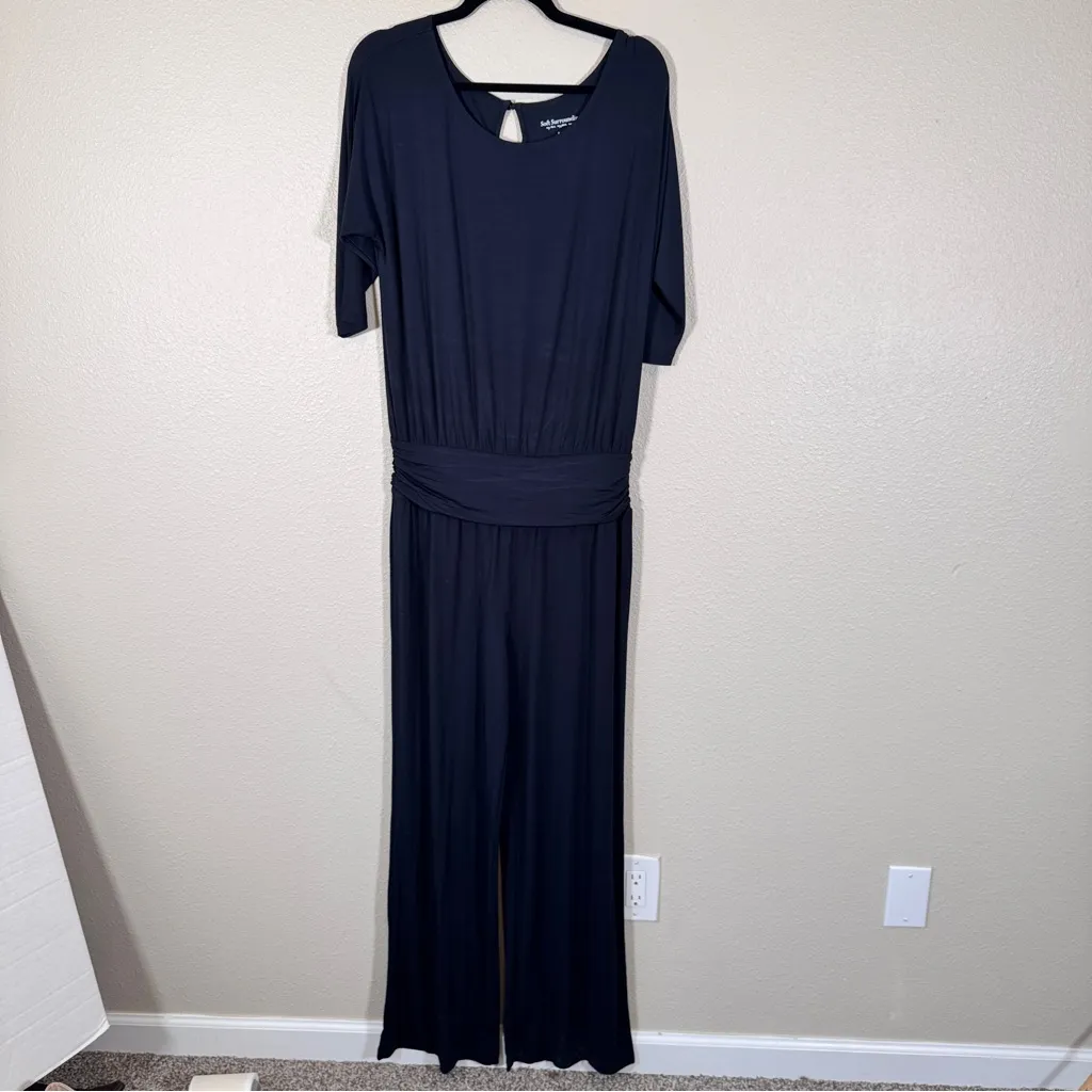 Soft Surroundings Black Wide Leg Jumpsuit Womens S Jersey Knit Fall Comfortable - Image 6