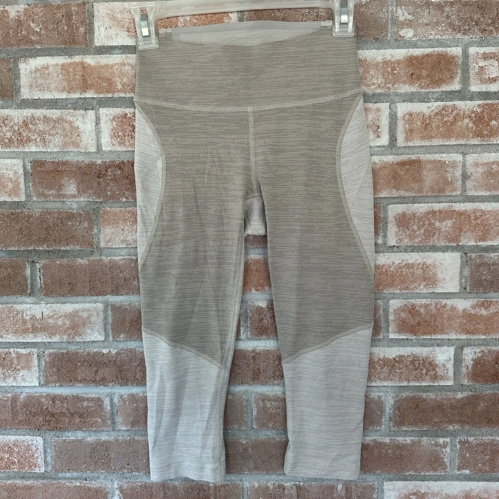 Outdoor Voices Coyote Atmosphere Tech Sweat Cropped Leggings Beige XS - Image 2