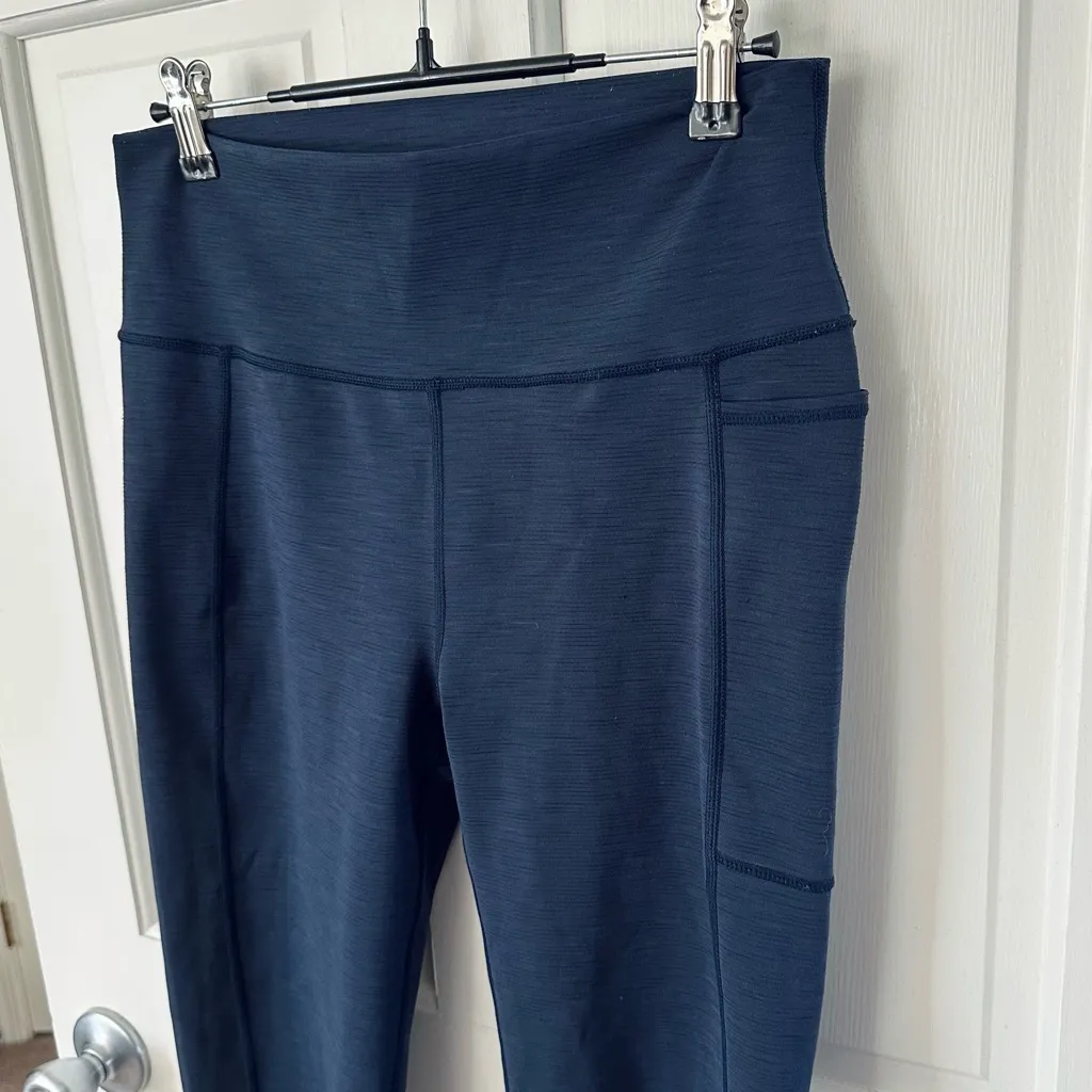 SWEATY BETTY Super Sculpt Full Length Leggings Navy Blue Pocket Size L - Image 3