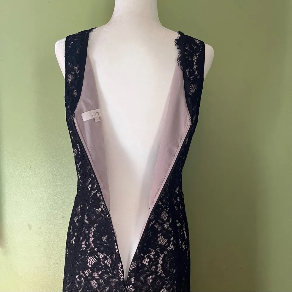 LOFT black lace dress tall - Image 7