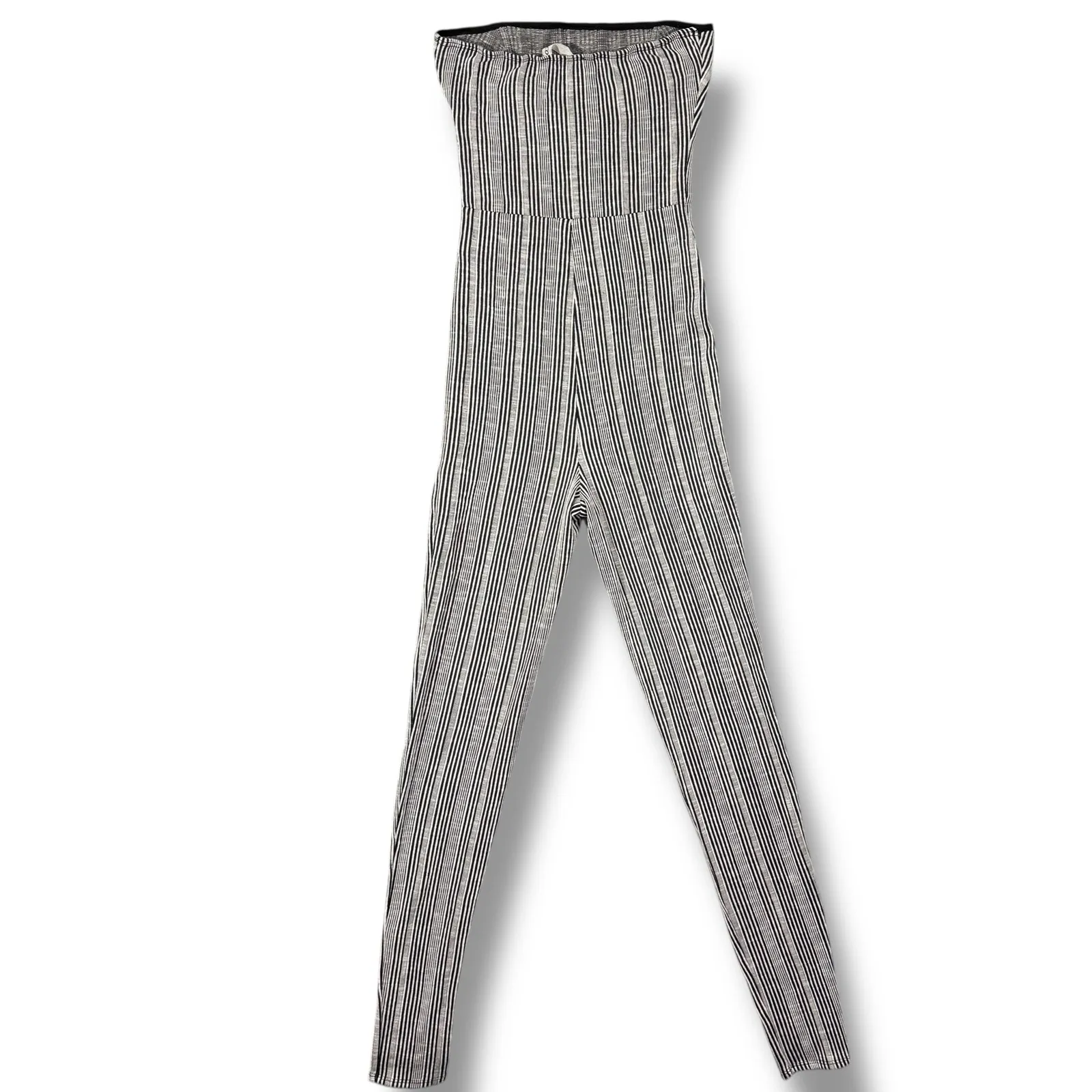 Monaco Black White Striped Bustier Bodice Jumpsuit Size Small - Image 4