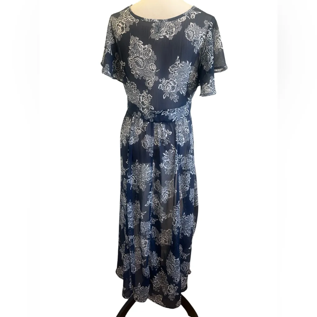 Rue21 Navy Floral High Low duster - Image 2