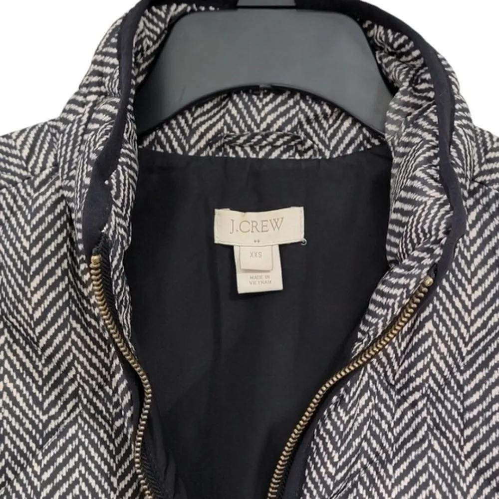 J. CREW Herringbone Down & Waterfowl Feather Blend Quilted Puffer Zip Up Women's - Image 6
