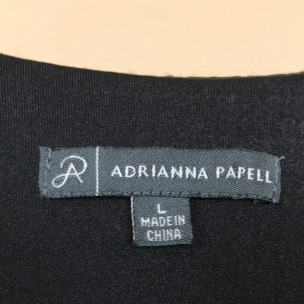 Adrianna Papell Women’s Keyhole Knit Black Handkerchief Hem Tank Blouse - Image 6