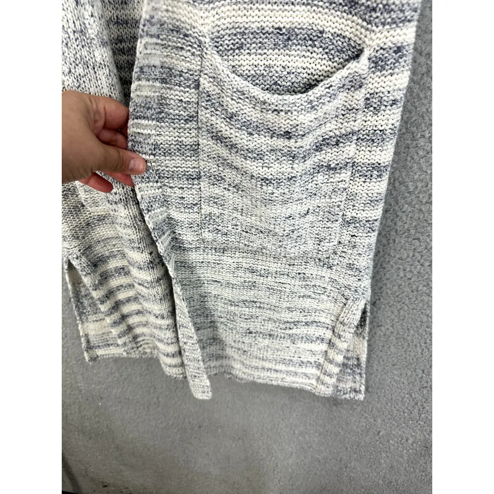 GAP Sweater Vest Womens XS Blue Striped‎ Long Pockets Quiet luxury Minimalist - Image 3