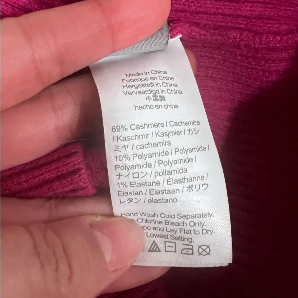 J CREW Collection Cashmere Cropped Sweater-tank in Ribbed Yarn Pink Sz M - Image 4