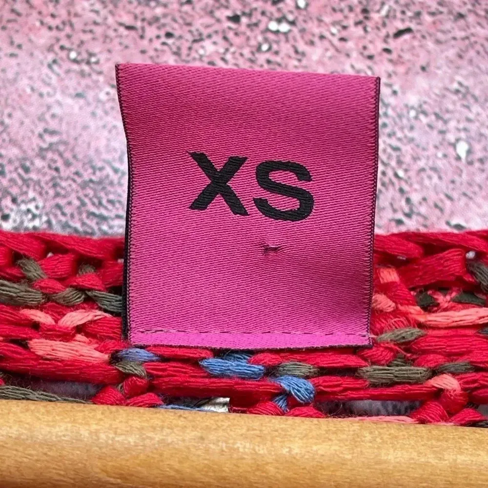 Save the queen multicolored crochet open cardigan XS Red - Image 5