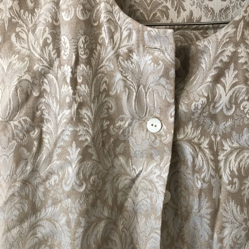 VTG CDG Womens Avant Garde Vest & Pants Suit in Tan & Cream - Size Large/8 - Image 2