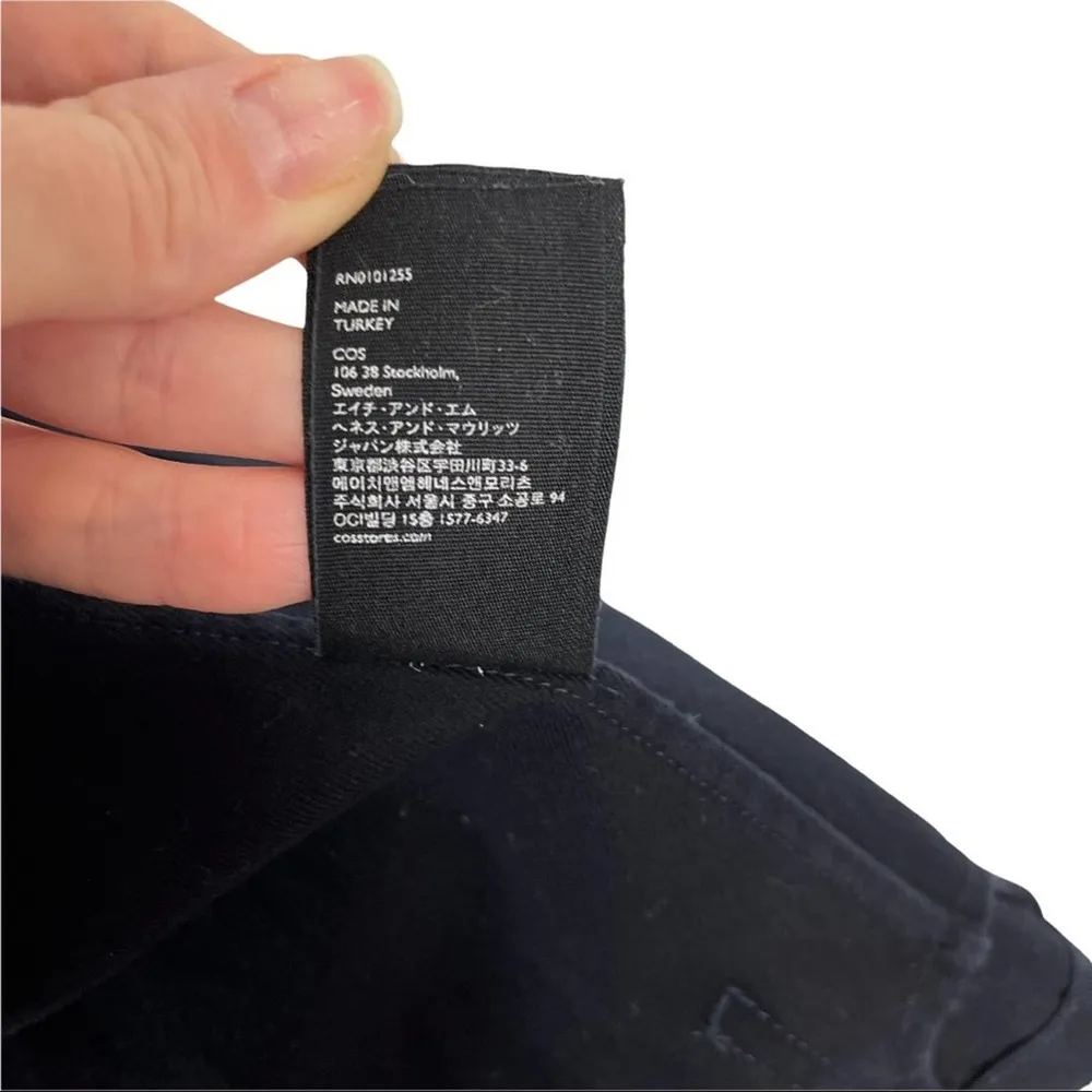 COS Navy Dark Wash Denim Hooded Full Zip Minimalist Jacket Small - Image 11