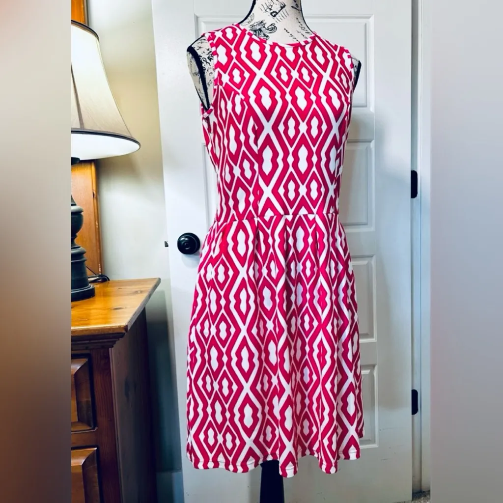 JUDE CONNALLY Mary Pat Pink IKat Jude Cloth Sheath Dress w/Pockets Sz Small - Image 11