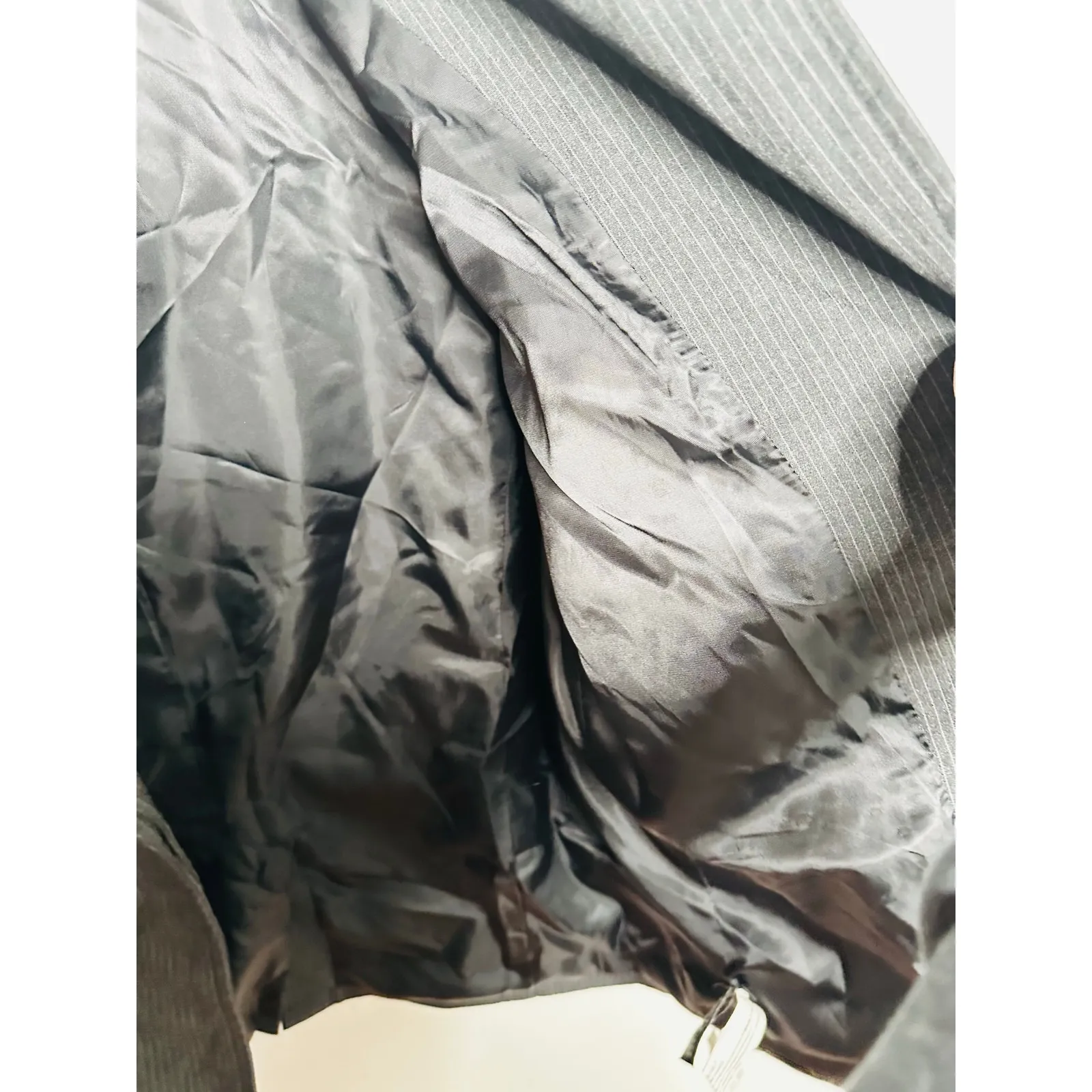 MOON RIVER Gray Pinstripe Double Layered Front Button Blazer Jacket sz Medium - Image 12