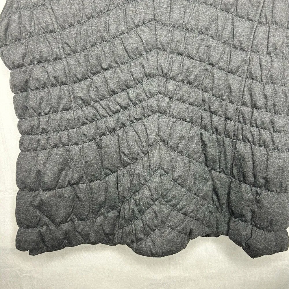 Bagatelle Collection Quilted Hoodie Vest Womens Plus 3X Dark Gray Full-Zip - Image 6