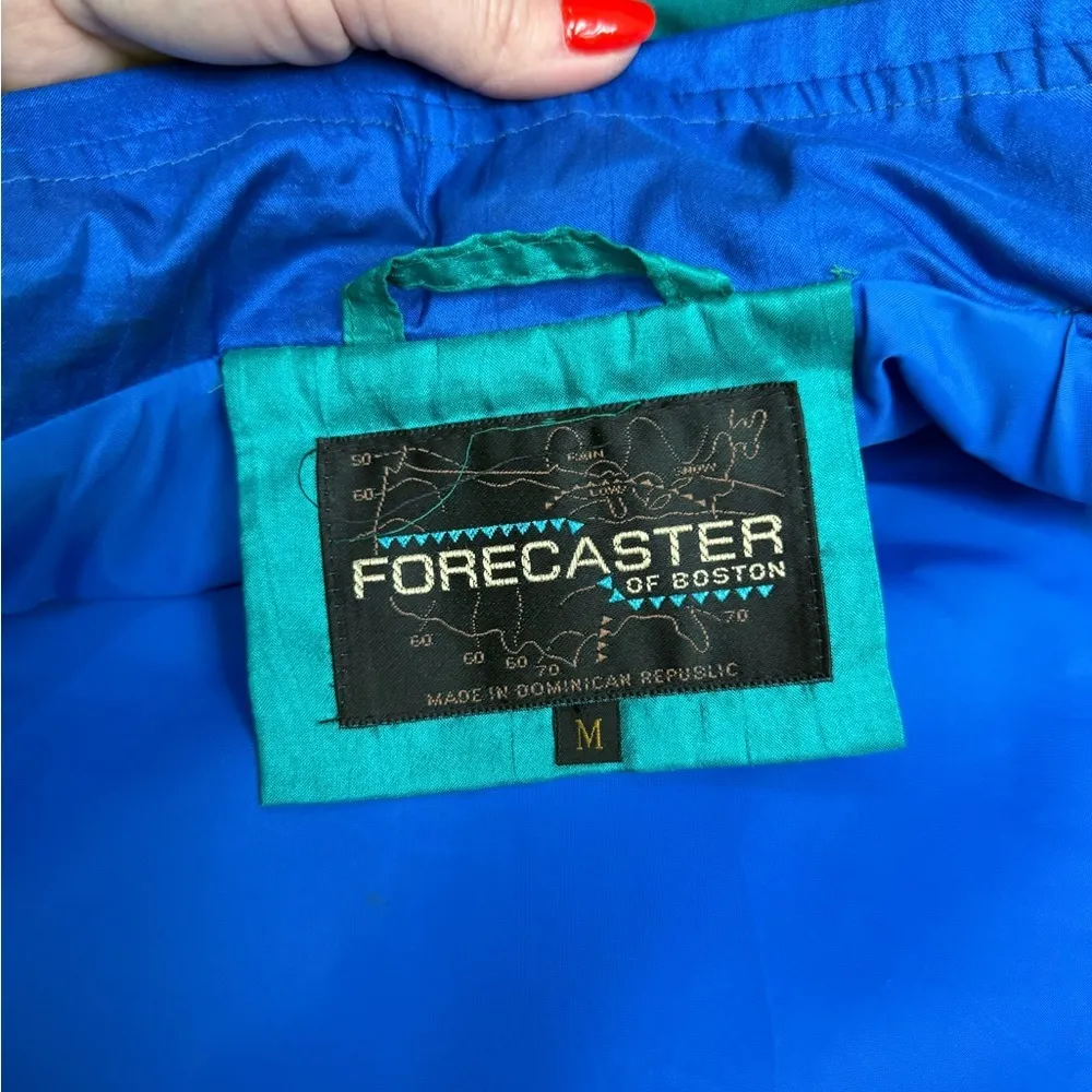 Vintage Forecaster of Boston Vintage Trench Coat Size Medium, Teal and Blue EUC Green - Image 2
