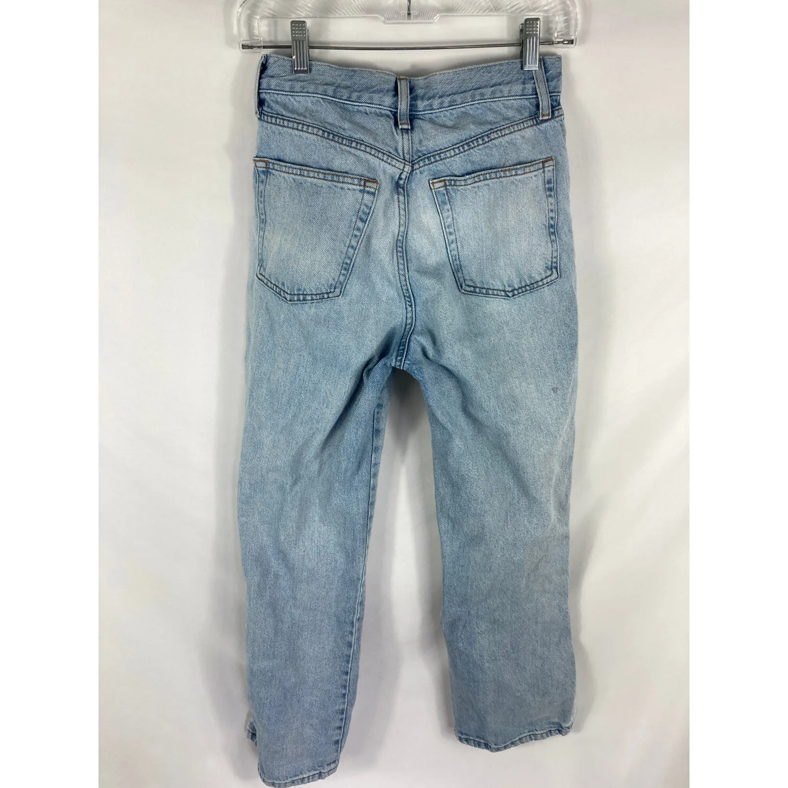 Topshop Wide Leg Light Wash Button Fly Jeans Size W28 L30 - Image 5