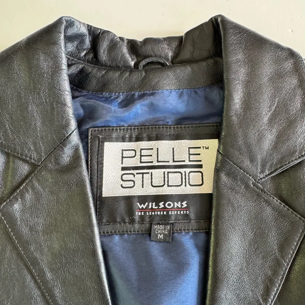 Vintage Pelle Studio Wilson’s Leather Black Leather Jacket Size Medium - Image 5